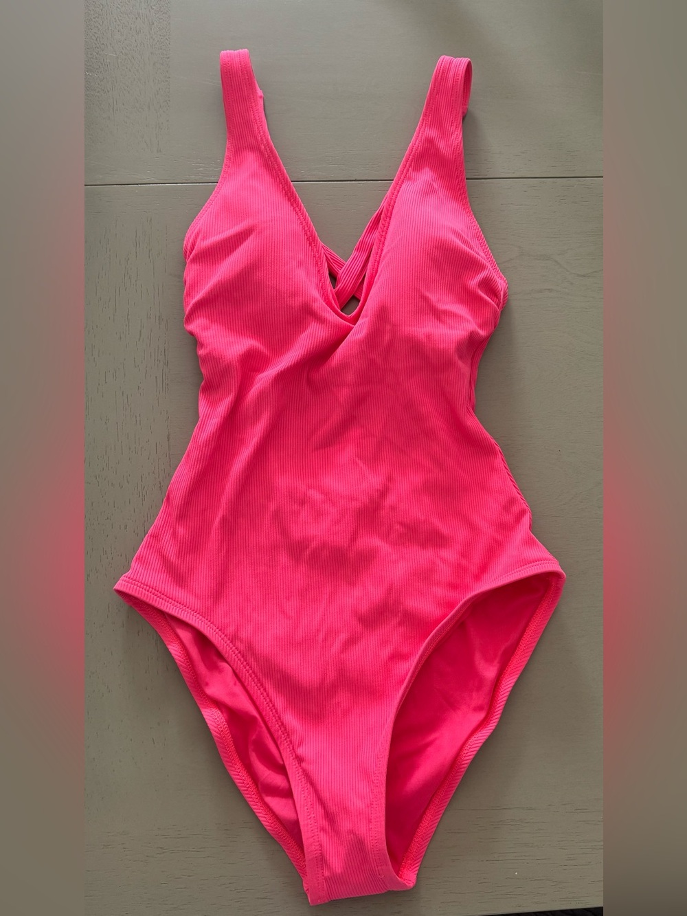 BECCA swim ~ Pink Ribbed Padded One-Piece Swimsuit